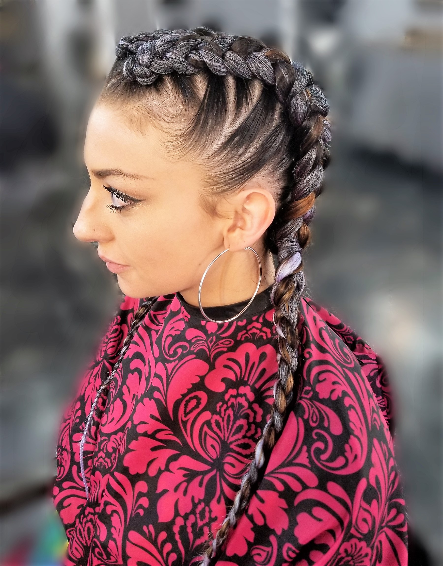 Two Braids with Added Hair